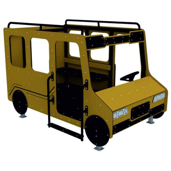 Autobus szkolny na plac zabaw – pojazd tematyczny z paneli HDPE i stali