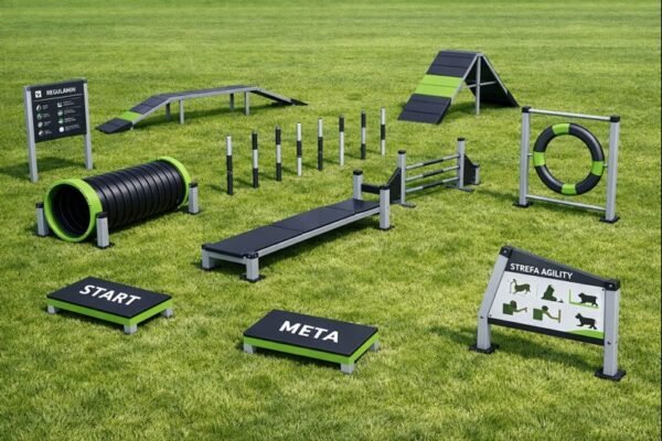 agility dla psów tor przeszkód urządzenia treningowe Damart